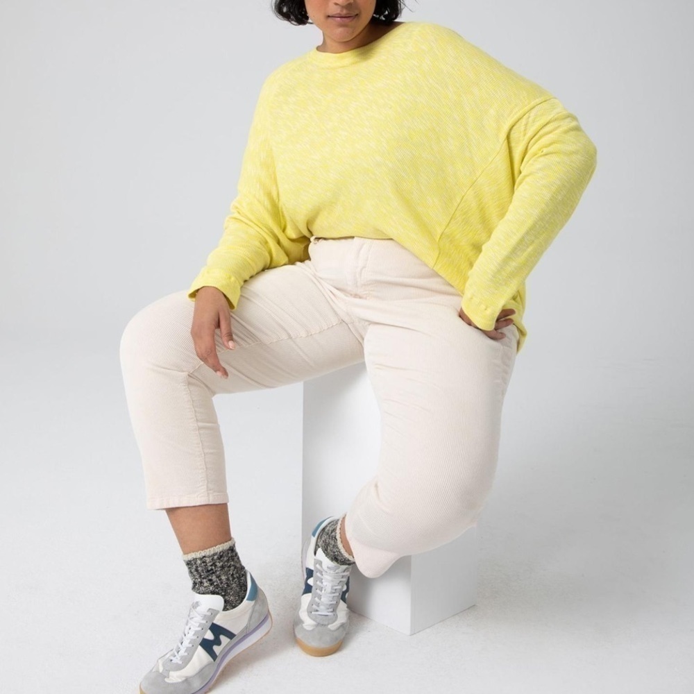 Anthropologie Damiana Slouchy Pullover Lime Size M Casual Lounge Comfy Spring - Picture 6 of 10